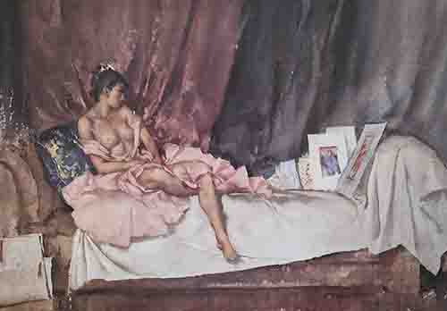 sir william russell flint Cecilia and her Studies, limited edition print