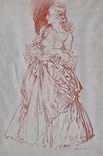 russell flint, ambrosine, original drawing
