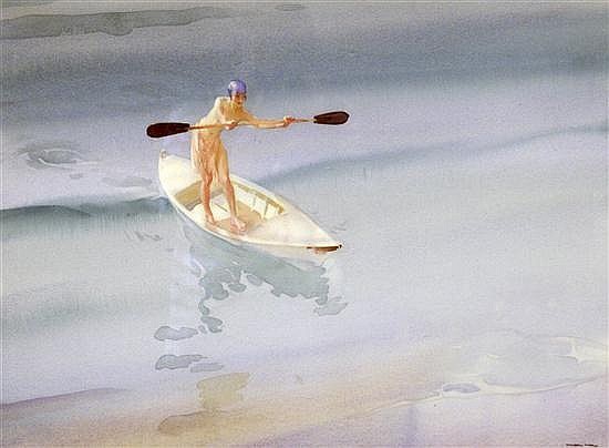 sir william russell flint, balance, watercolour painting