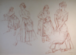 sir william russell flint four studies original red chalk drawing