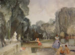 sir william russell flint le jardin secret, originals watercolours paintings