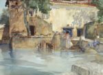 sir william russell flint, Koi pond, cecilia, original watercolour paintings