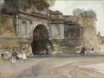 sir william russell flint, original watercolour paintings, La Porte Chapelle, Compiegne
