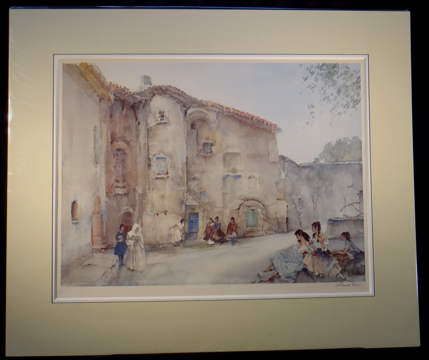russell flint, signed limited edition, three groups, Viviers, print