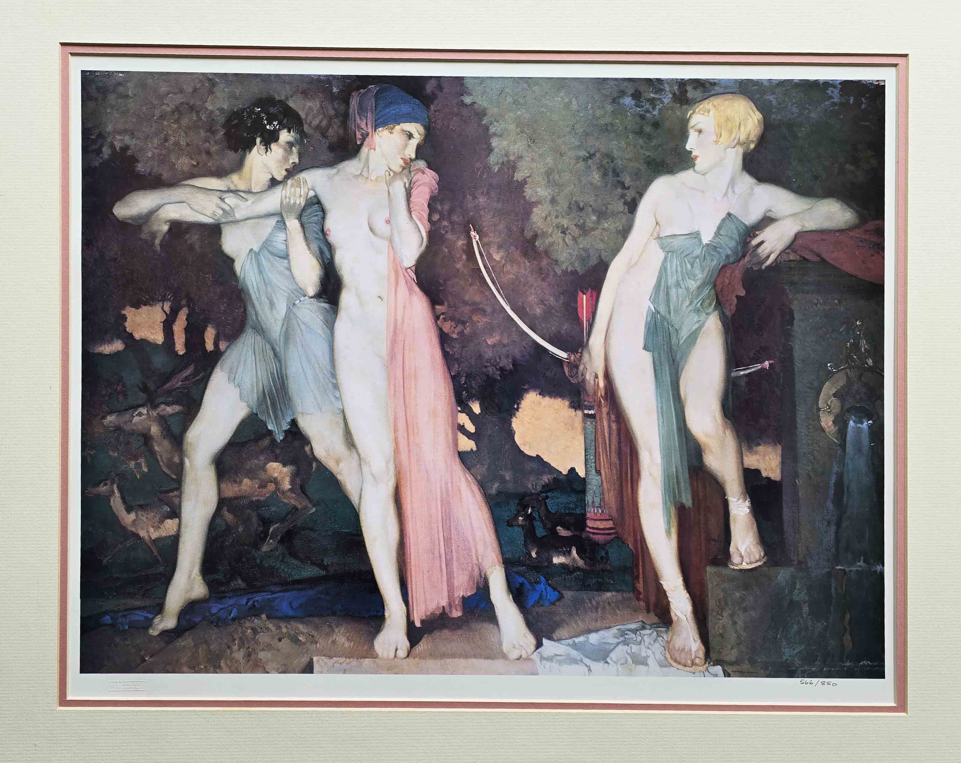russell flint, artemis and chione, print