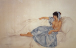 russell flint blue ribbon print