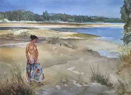 russell flint, Carlotta on the Loire, limited edition print russell flint Carlotta on the Loire, limited edition print