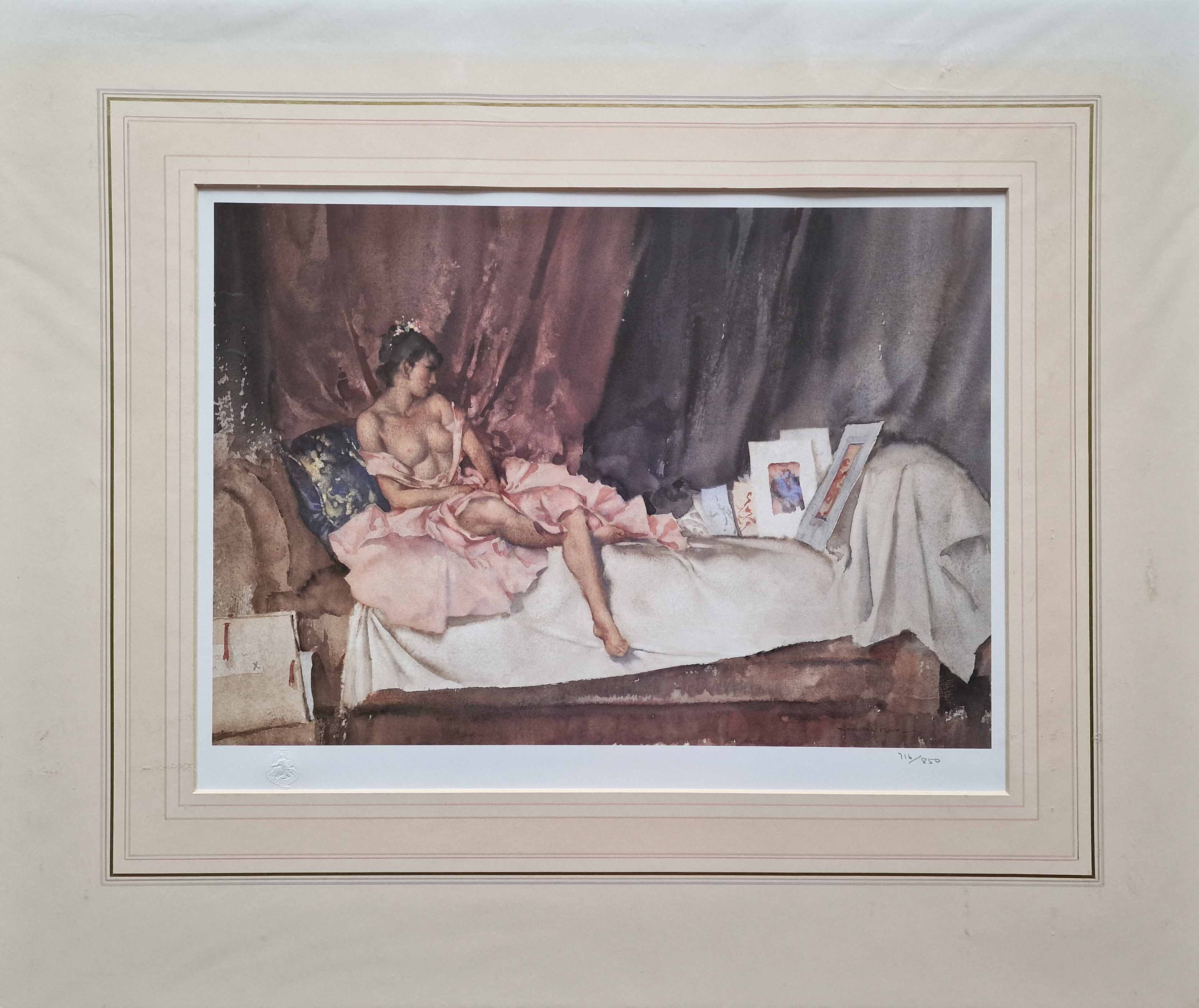 russell flint cecilia and her studies, print russell flint cecilia and her studies, print