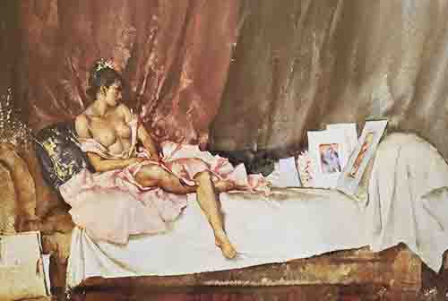 sir william russell flint Cecilia and her Studies, limited edition print