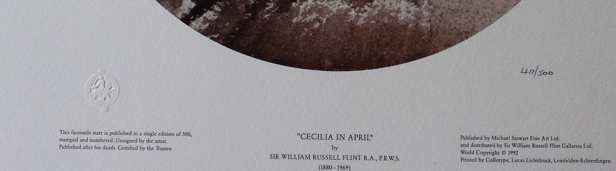 russell flint cecilia in april print, details