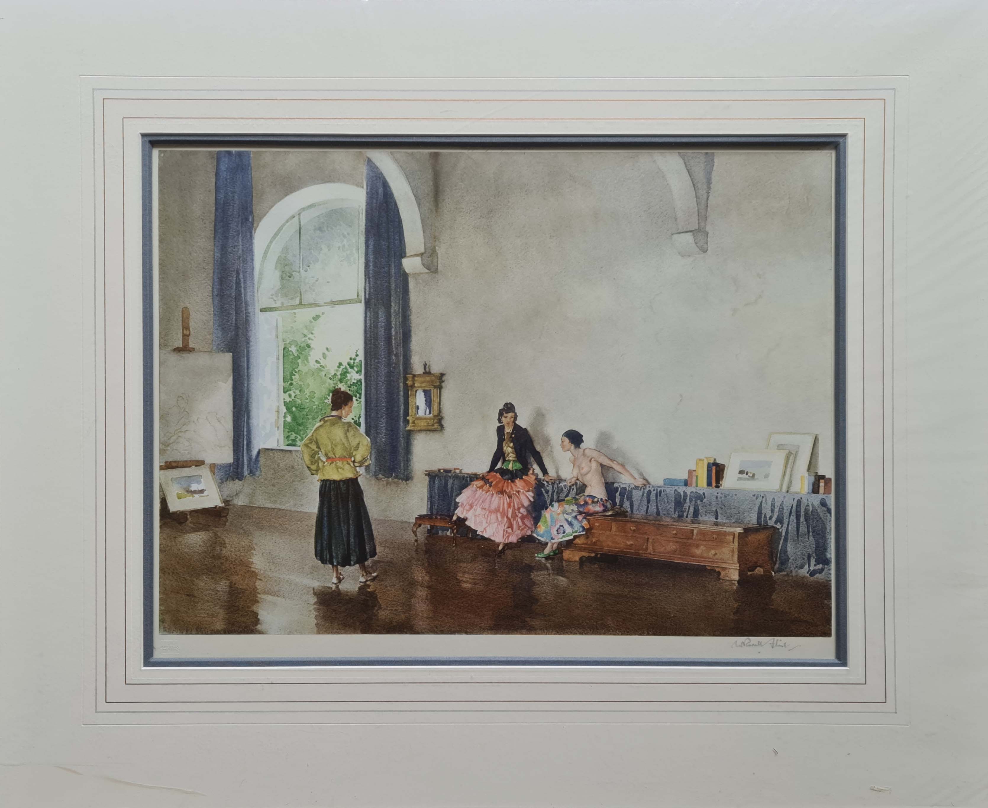russell flint, signed, limited edition, print, conversation piece