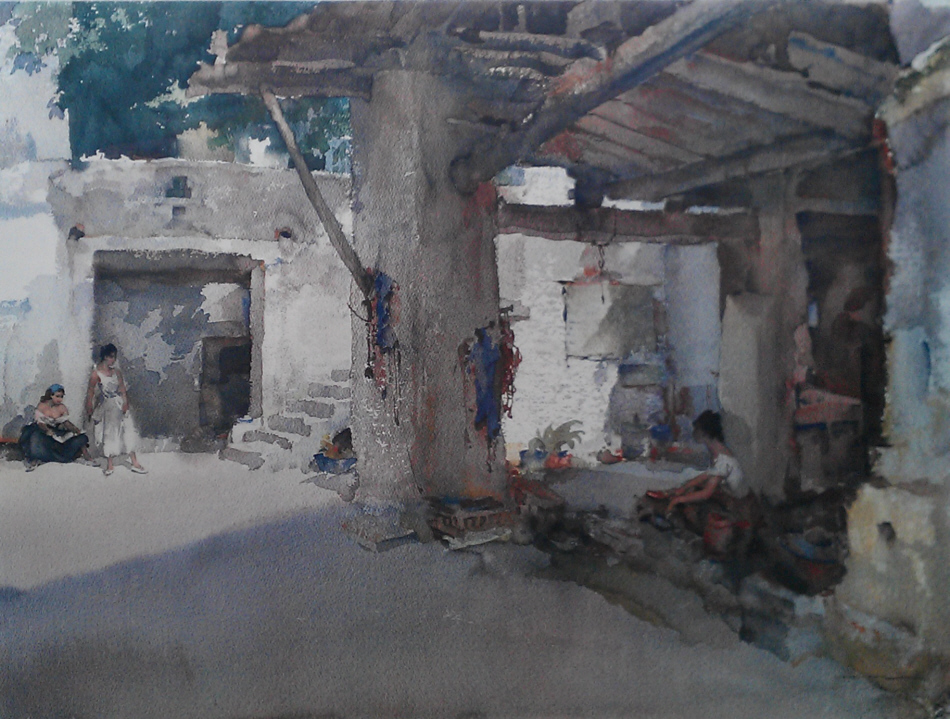 russell flint, Conversation St. Martin d'Ardeche russell flint, Conversation St. Martin d'Ardeche