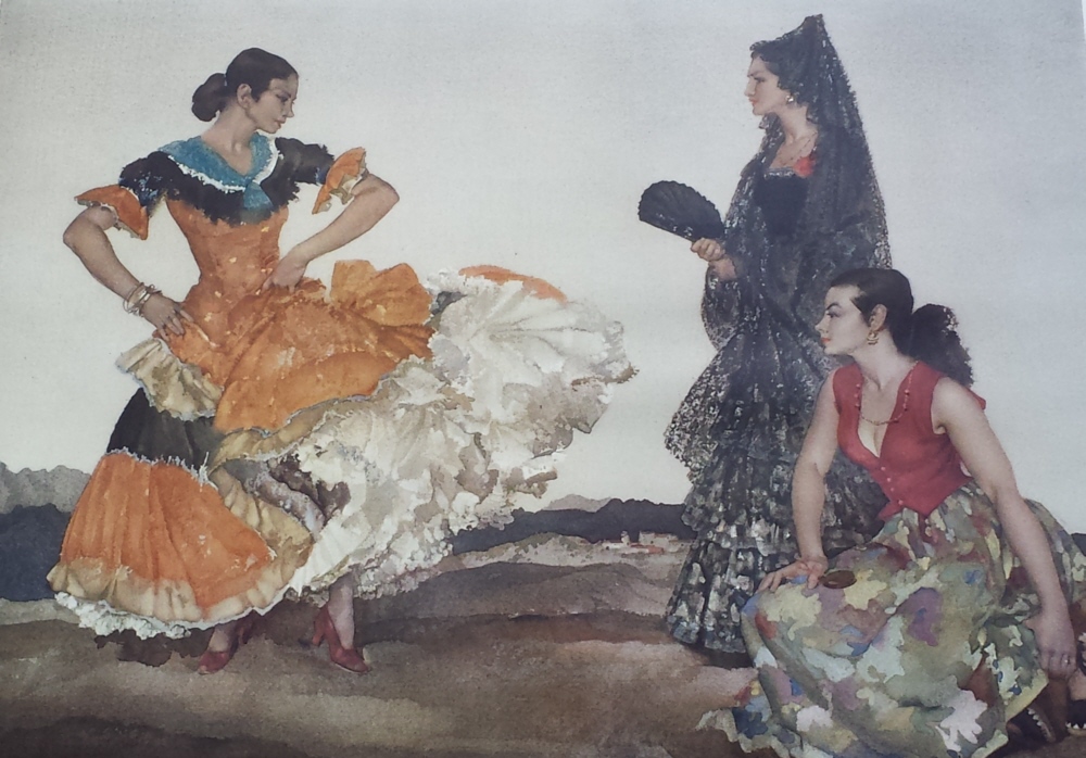russell flint, dance of a thousand flounces Signed print, russell flint, dance of a thousand flounces,print