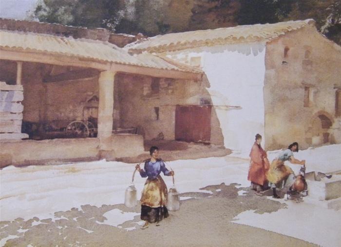 sir william russell flint Farmyard at Argilliers Languedoc