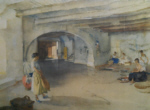 russell flint signed print  Festal Preparations Manosque