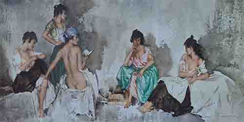 russell flint, Fiametta, limited print russell flint, Fiametta print