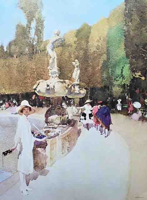 sir william russell flint ,Florentine Masquerade, print russell flint, Florentine Masquerade, limited edition print