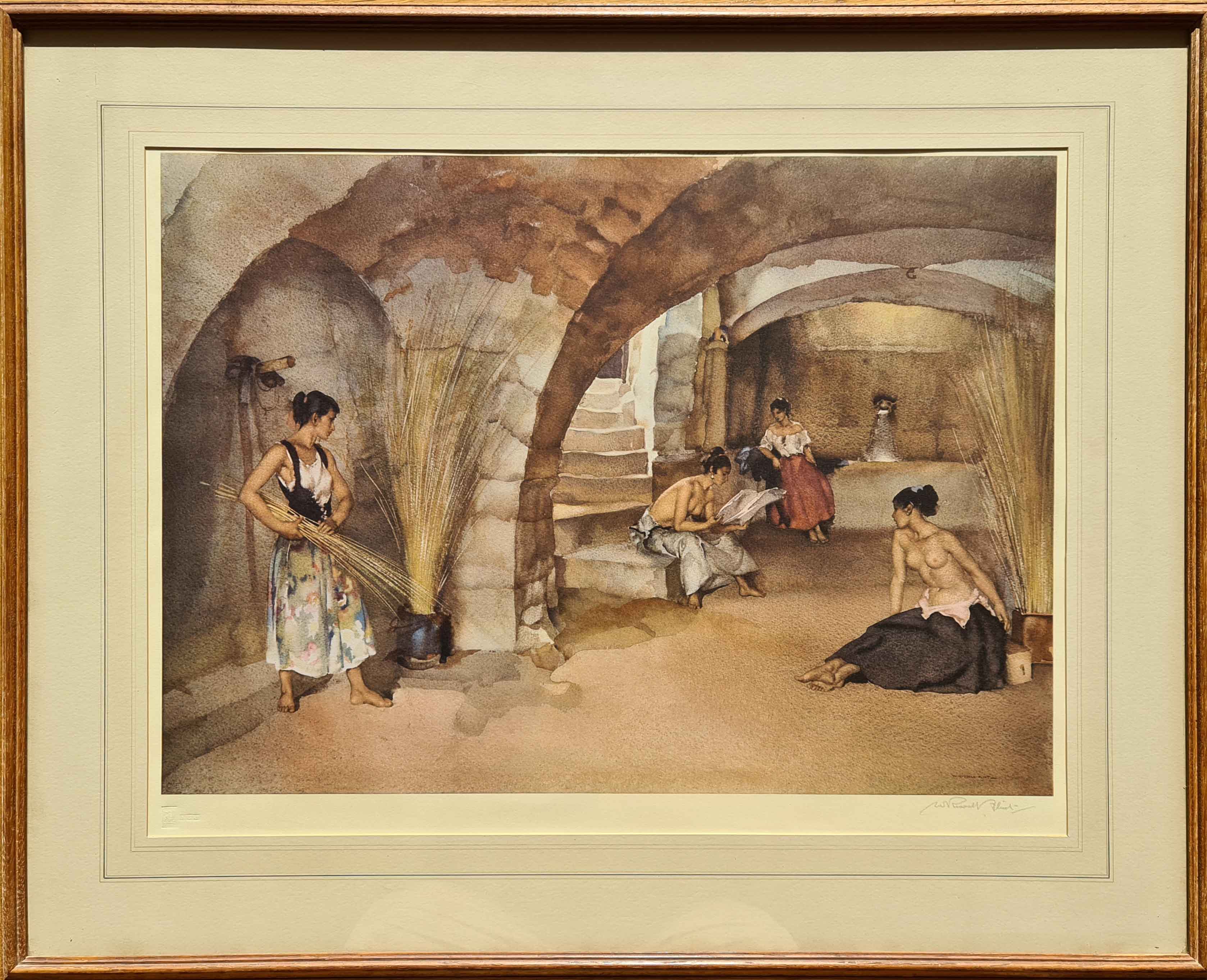 russell flint, signed limited edition, four sisters, Chazelet, print