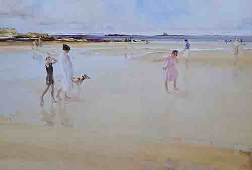 russell flint, Fun on the sands, Bamburgh russell flint, Fun on the sands, Bamburgh, limited edition print