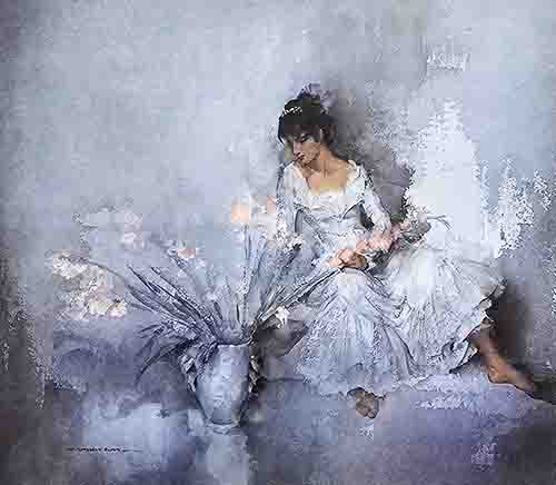russell flint, Gift of Gladioli, limited edition print russell flint, Gift of Gladioli, limited edition print