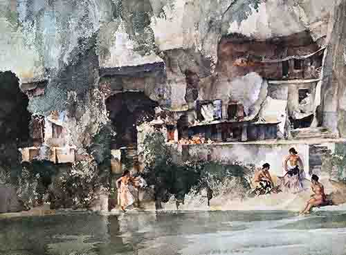 russell flint, in sunny perigord, limited, print russell flint, in sunny perigord, print