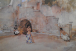 models in an italian courtyard print russell flint