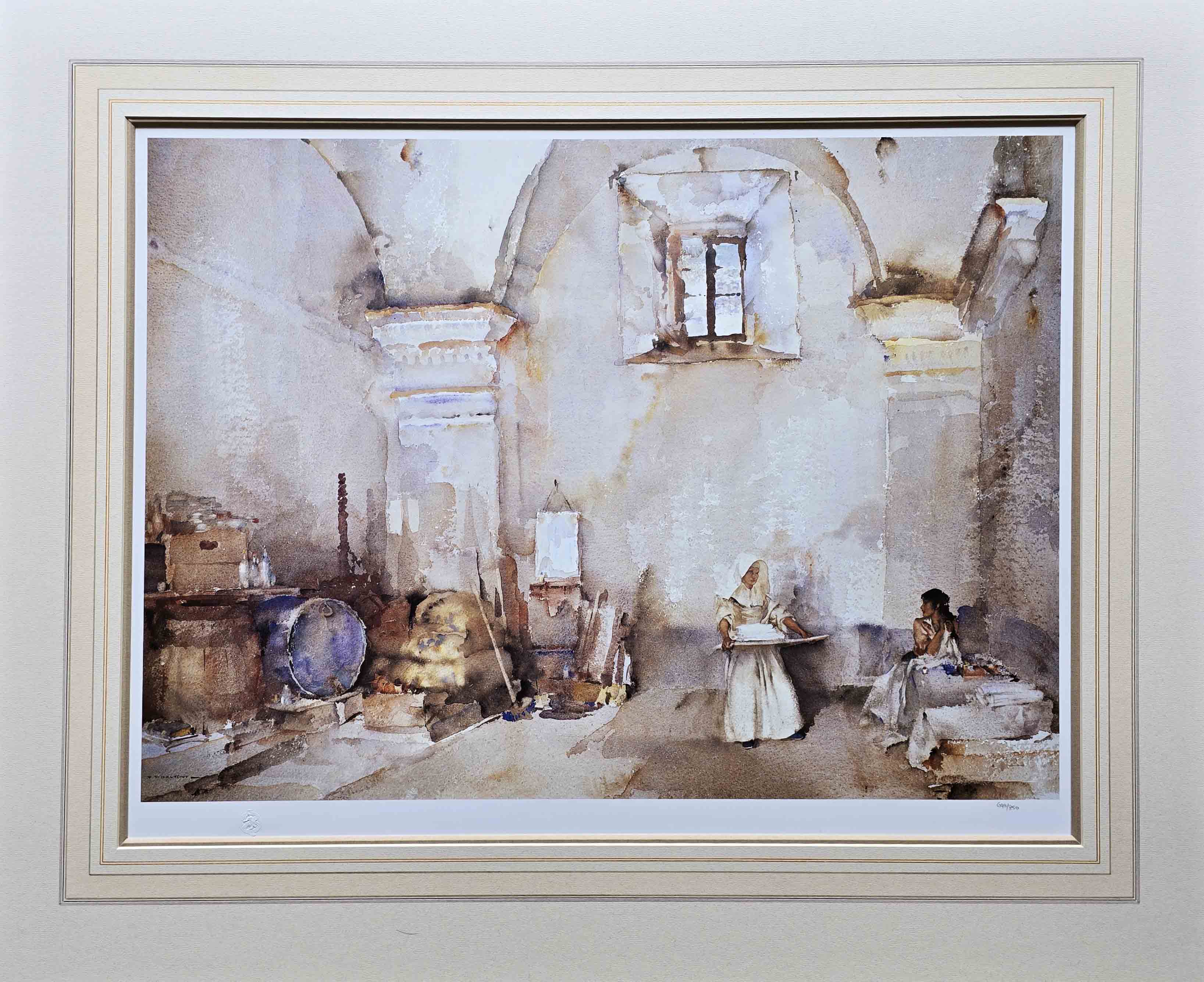 russell flint little sewing girl, sospel print