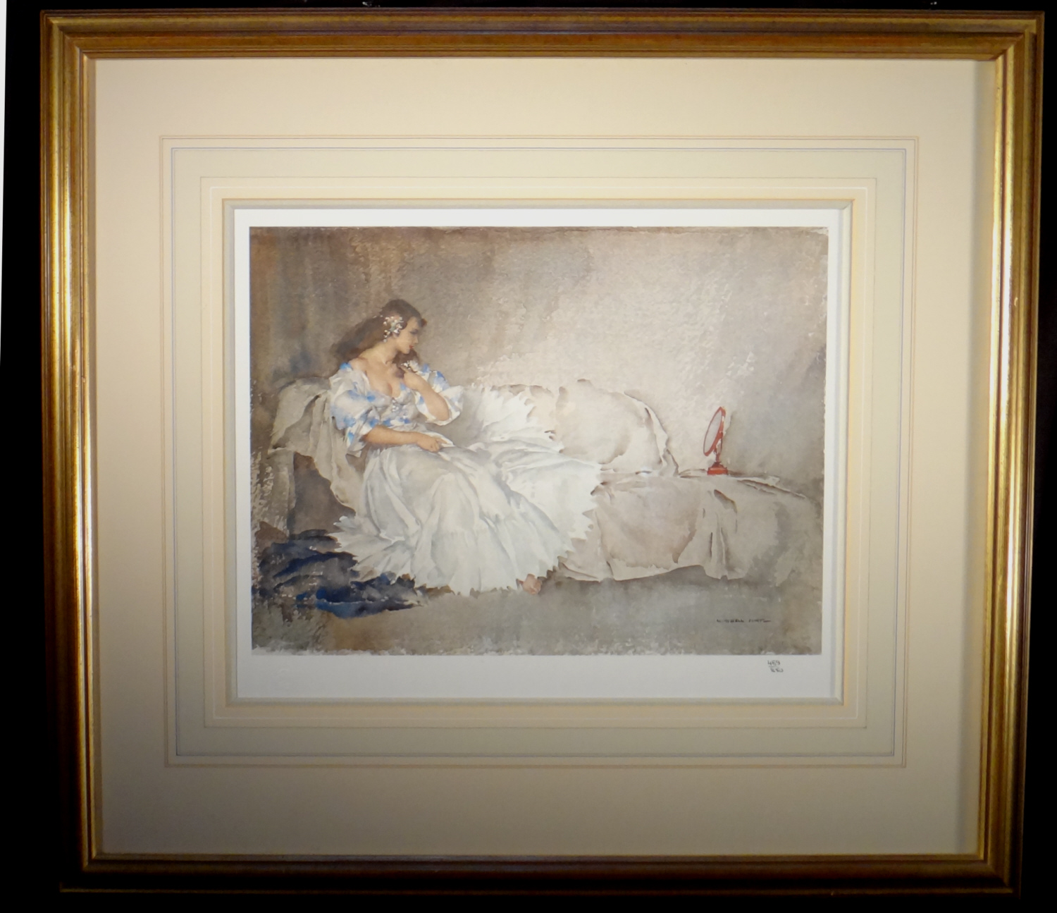russell flint, signed limited edition print, looking glass russell flint, signed limited edition print, looking glass