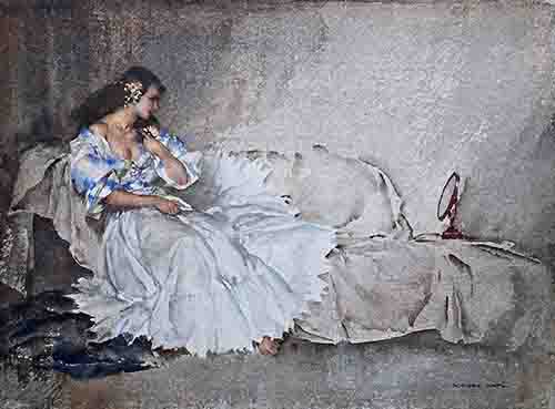 russell flint the looking glass, limited edition print russell flint, the looking glass, limited edition print
