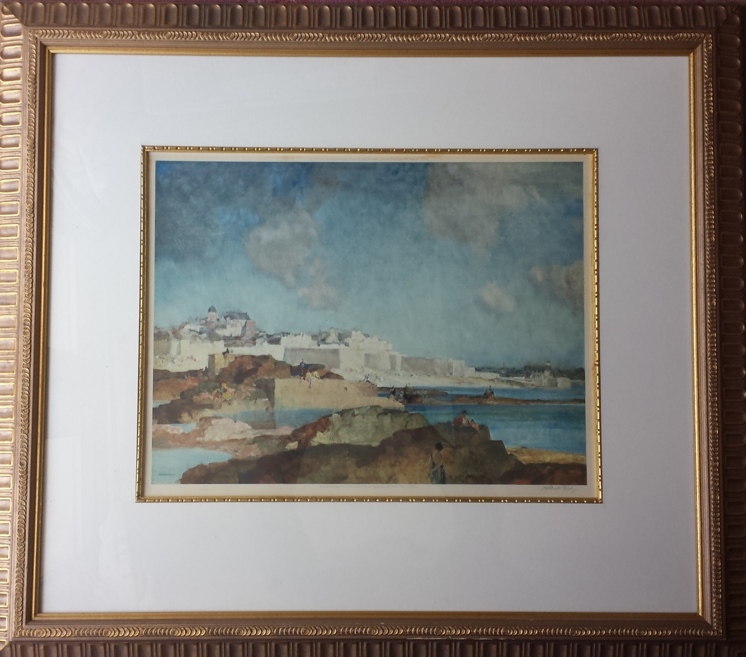 russell flint low tide st malo print framed