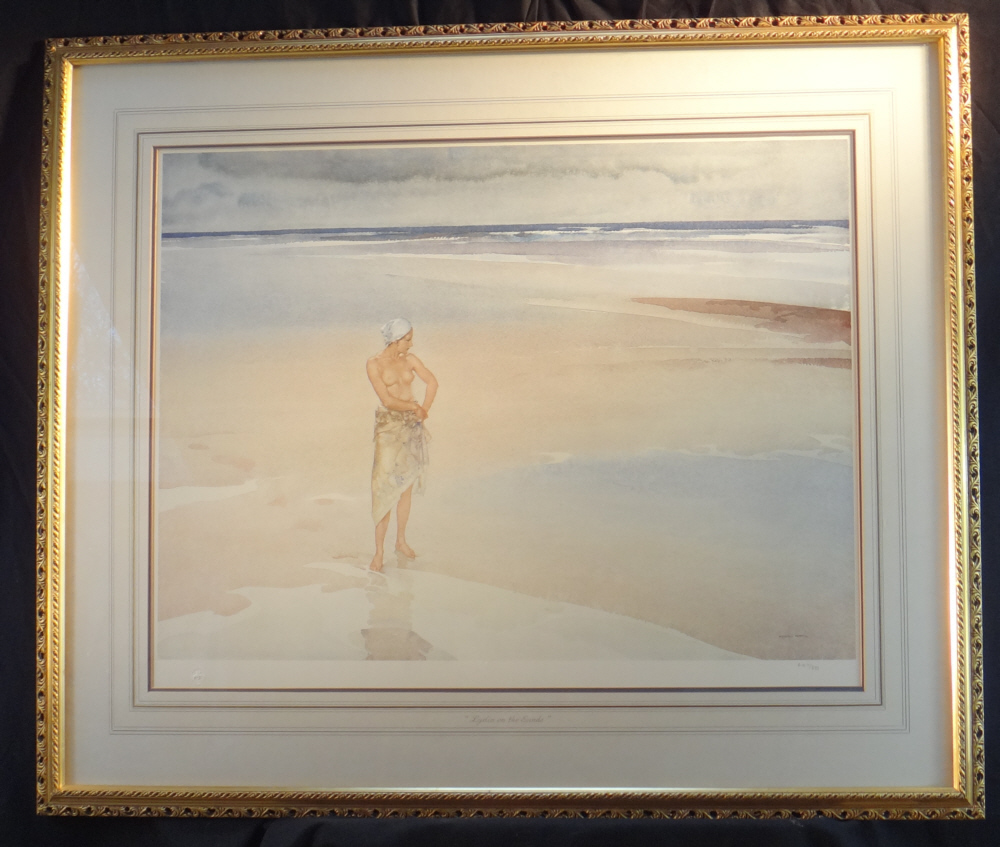 russell flint lydia on the sands print framed