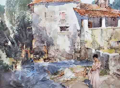 sir william russell flint mill pool st. jean de cole limited edition print