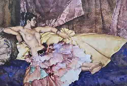 sir william russell flint, Model for Elegance,print russell flint, Model for Elegance,print