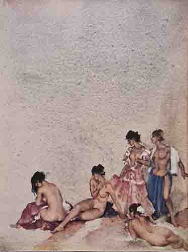 russell flint Mutinous Maids, print russell flint Mutinous Maids