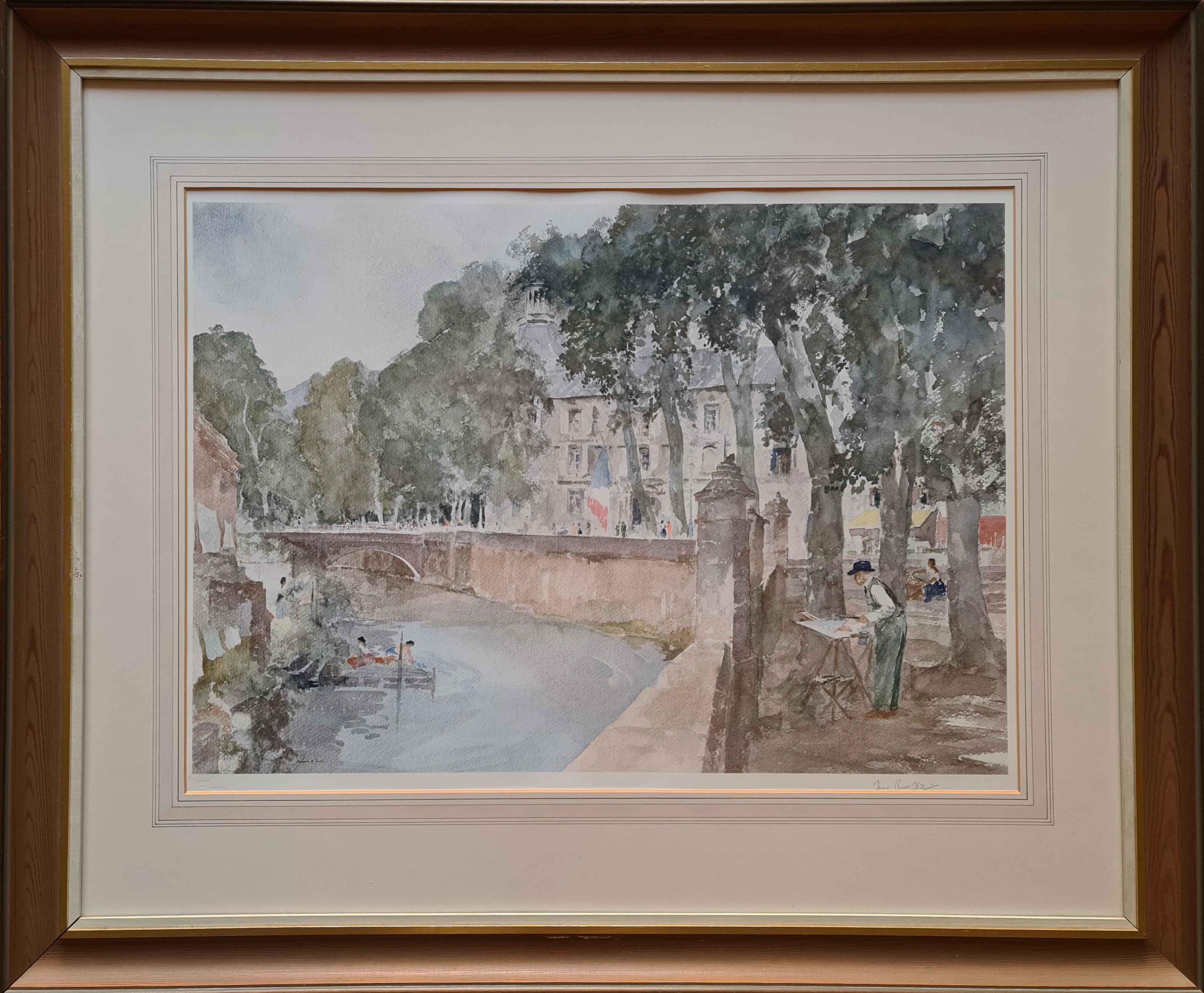 russell flint, my father painting at Brantome, signed limited edition print