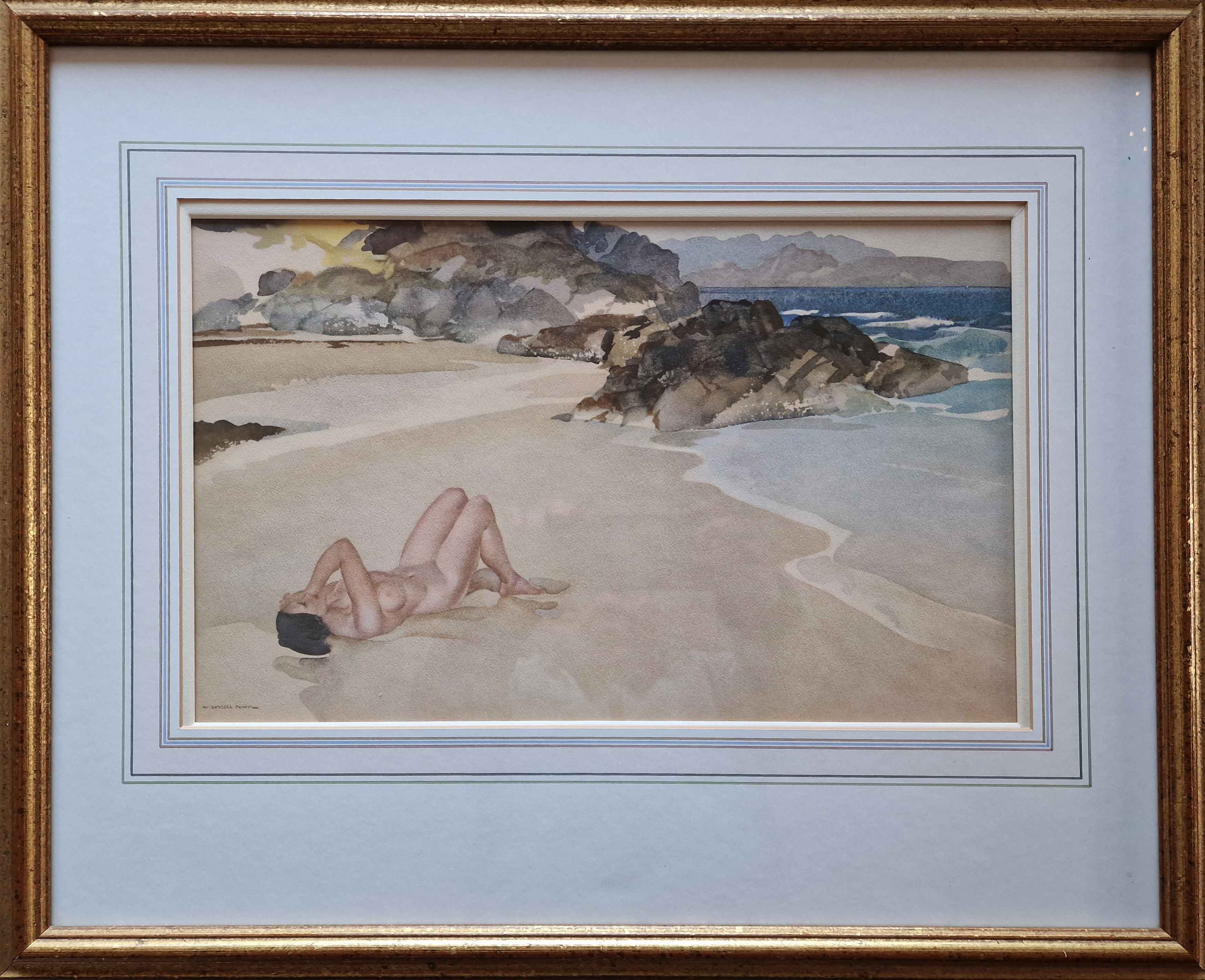 russell flint Nude on a beach print