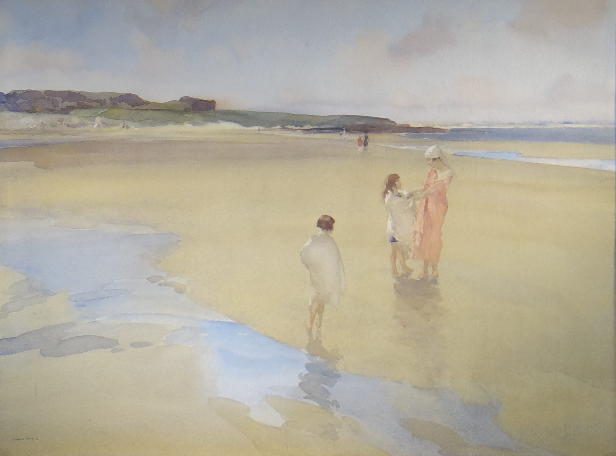 Russell Flint, bamburgh, sands, original, painting