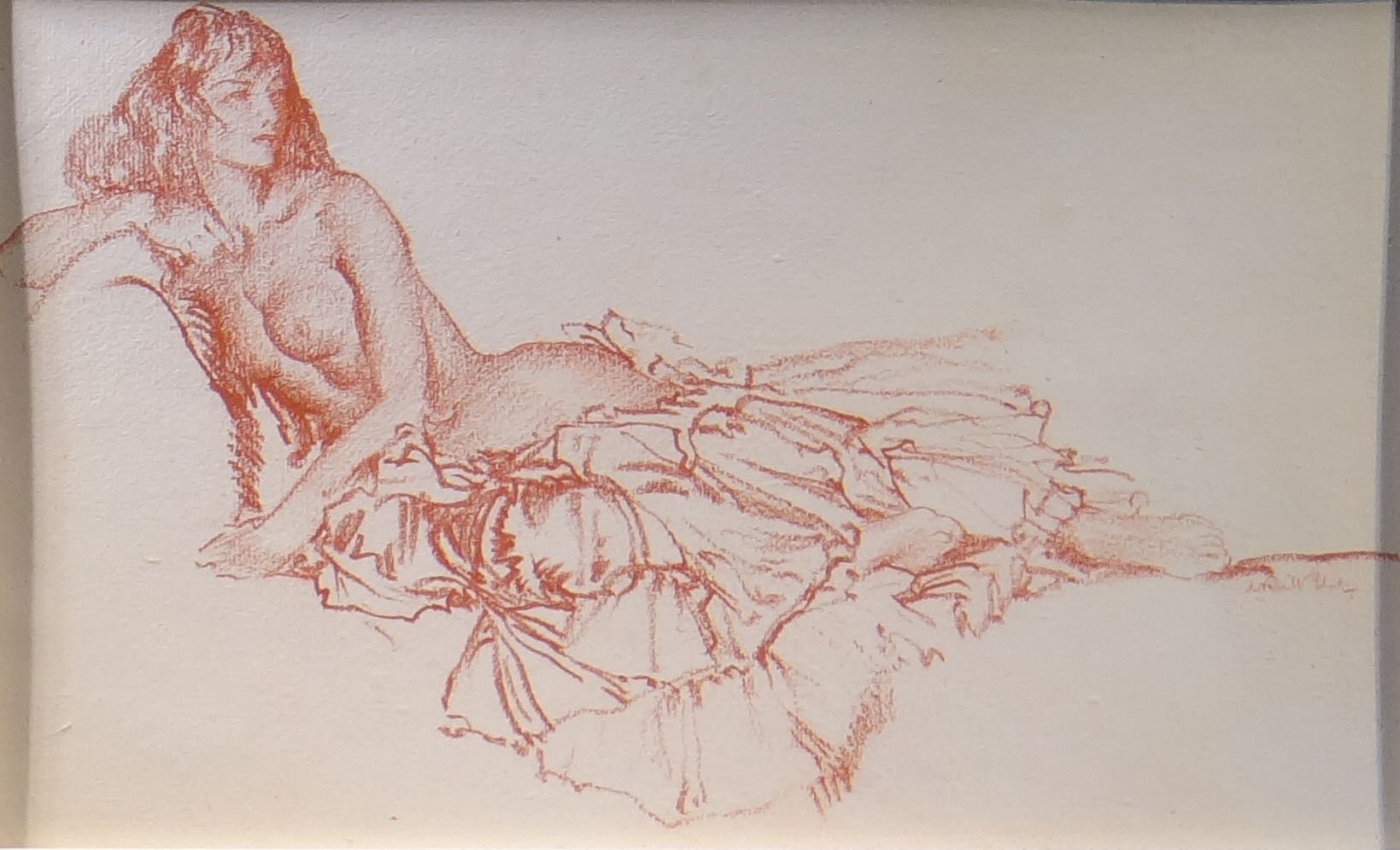 russell flint red chalk, carlotta reclining