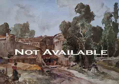 russell flint, original, paintings, Chateau de la Vachère, La Drome Chateau de la Vachère, La Drome