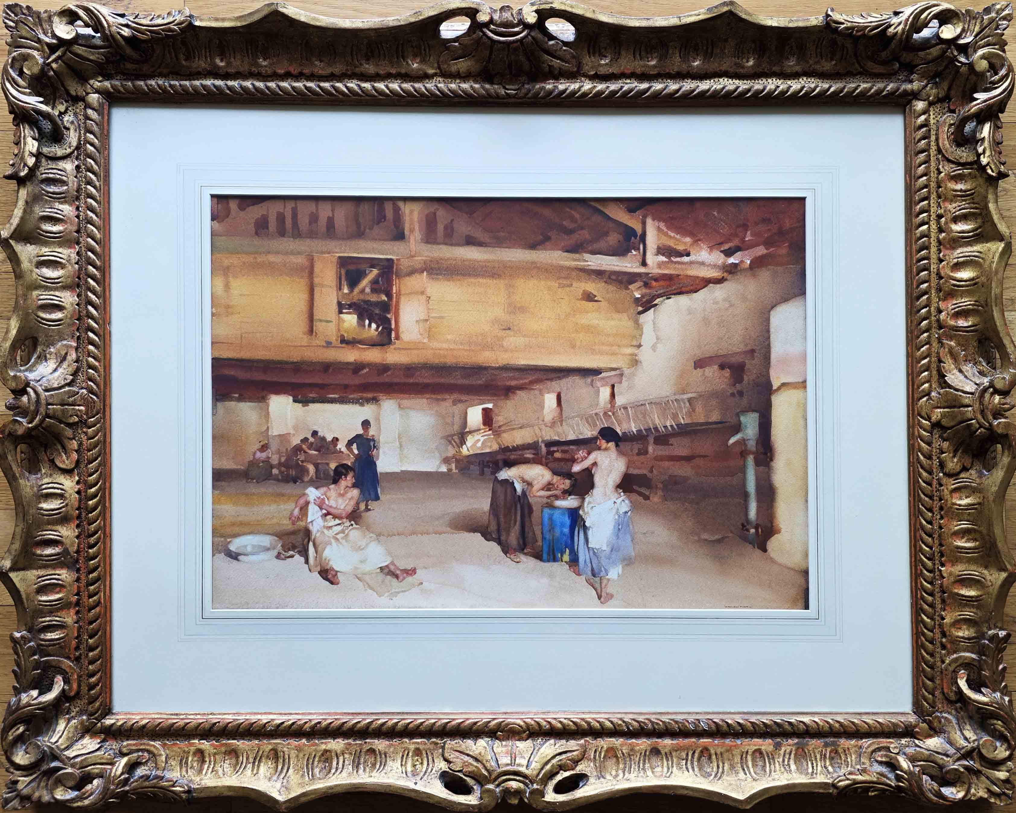 original watercolour, field workers, dordogne , sir william russell flint