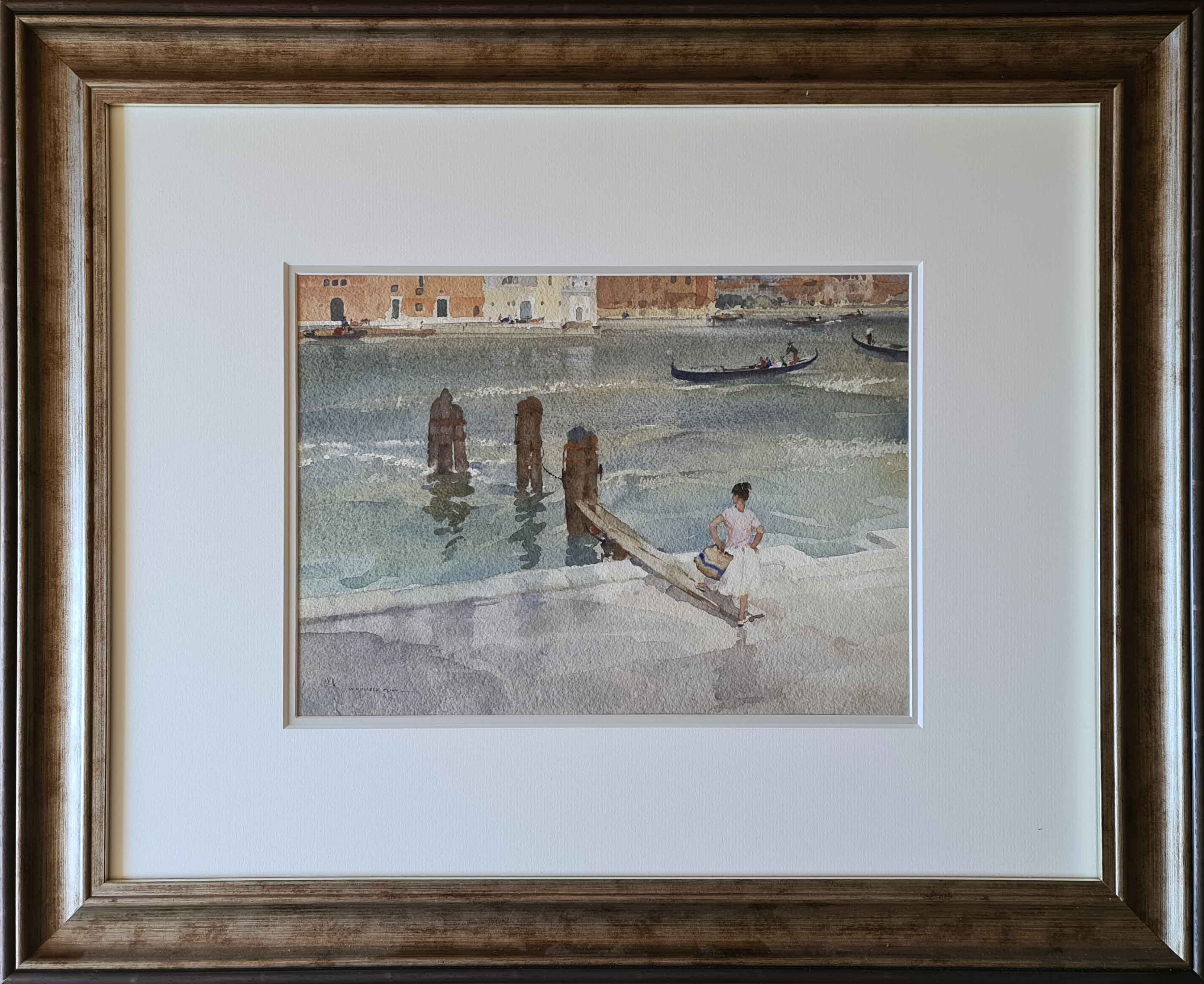 russell flint, original painting, From a window in Venice