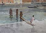 russell flint, original, from a window in venice, cecilia from a window in venice, cecilia