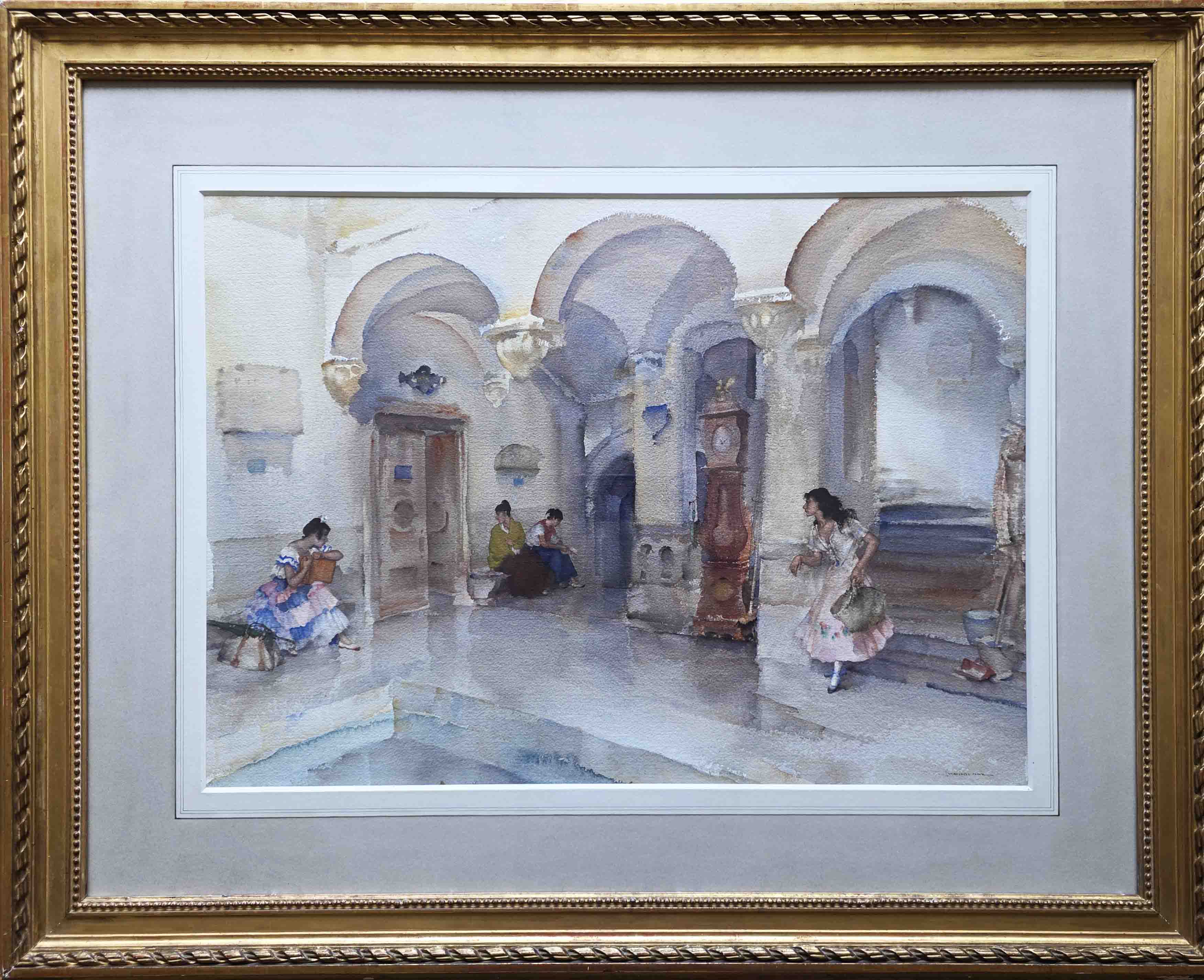 original watercolour, La Marie, Manosque , sir william russell flint