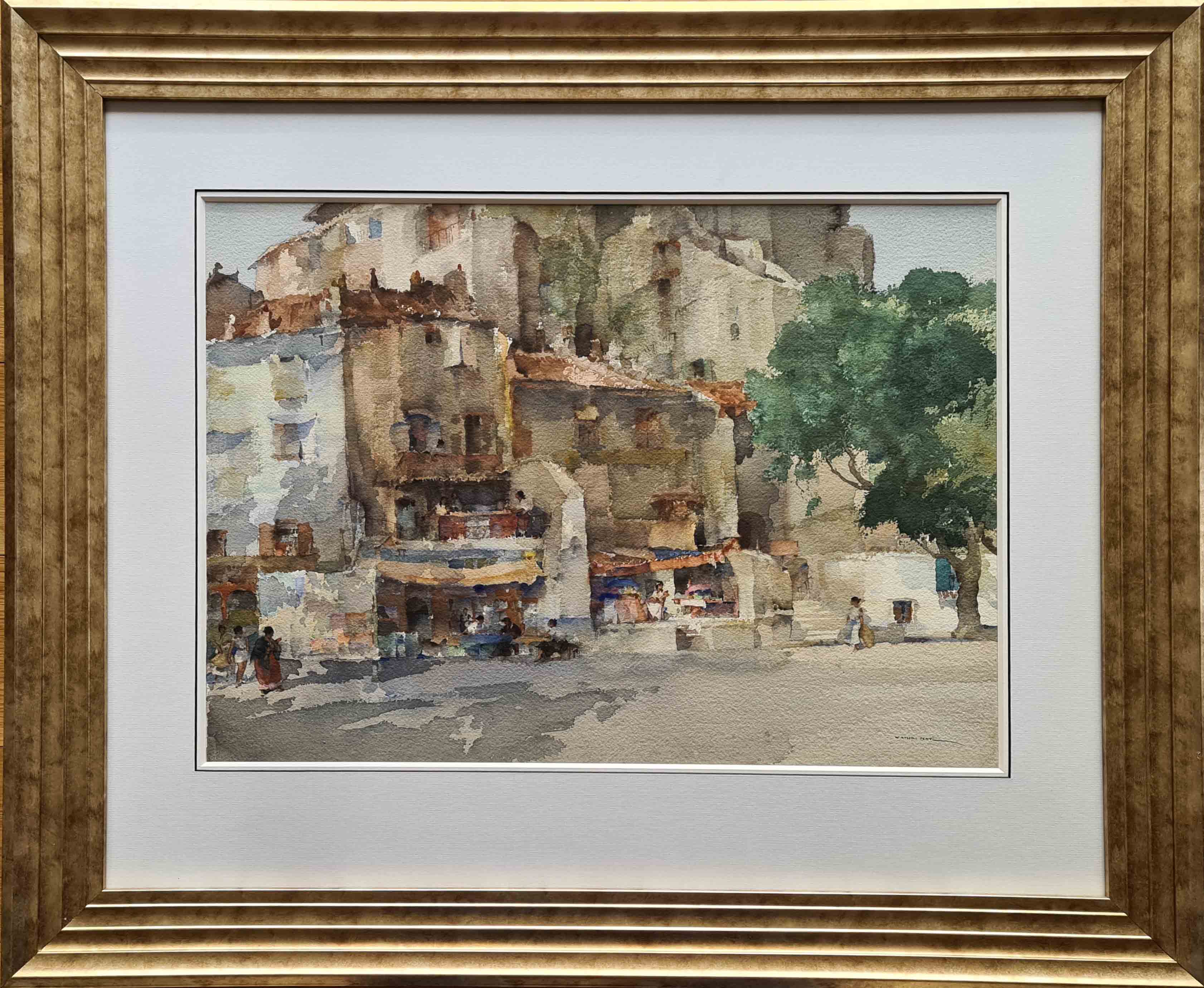 russell flint, original painting, The Noticeboard, France