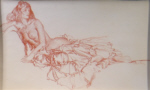 sir william russell flint carlotta reclining original red chalk drawing