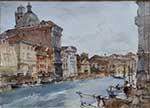 russell flint, original, painting, palazzo, grand canal, venice, cecilia palazzo, grand canal venice, cecilia