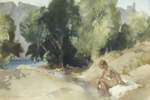 russell flint Priscilla by the Ardeche