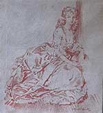 Rosalinda, originals red chalk drawing