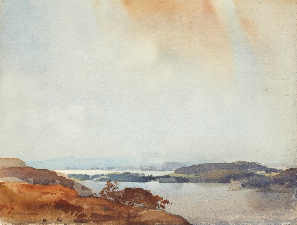 russell flint watercolour, Roseneath from above Shandon