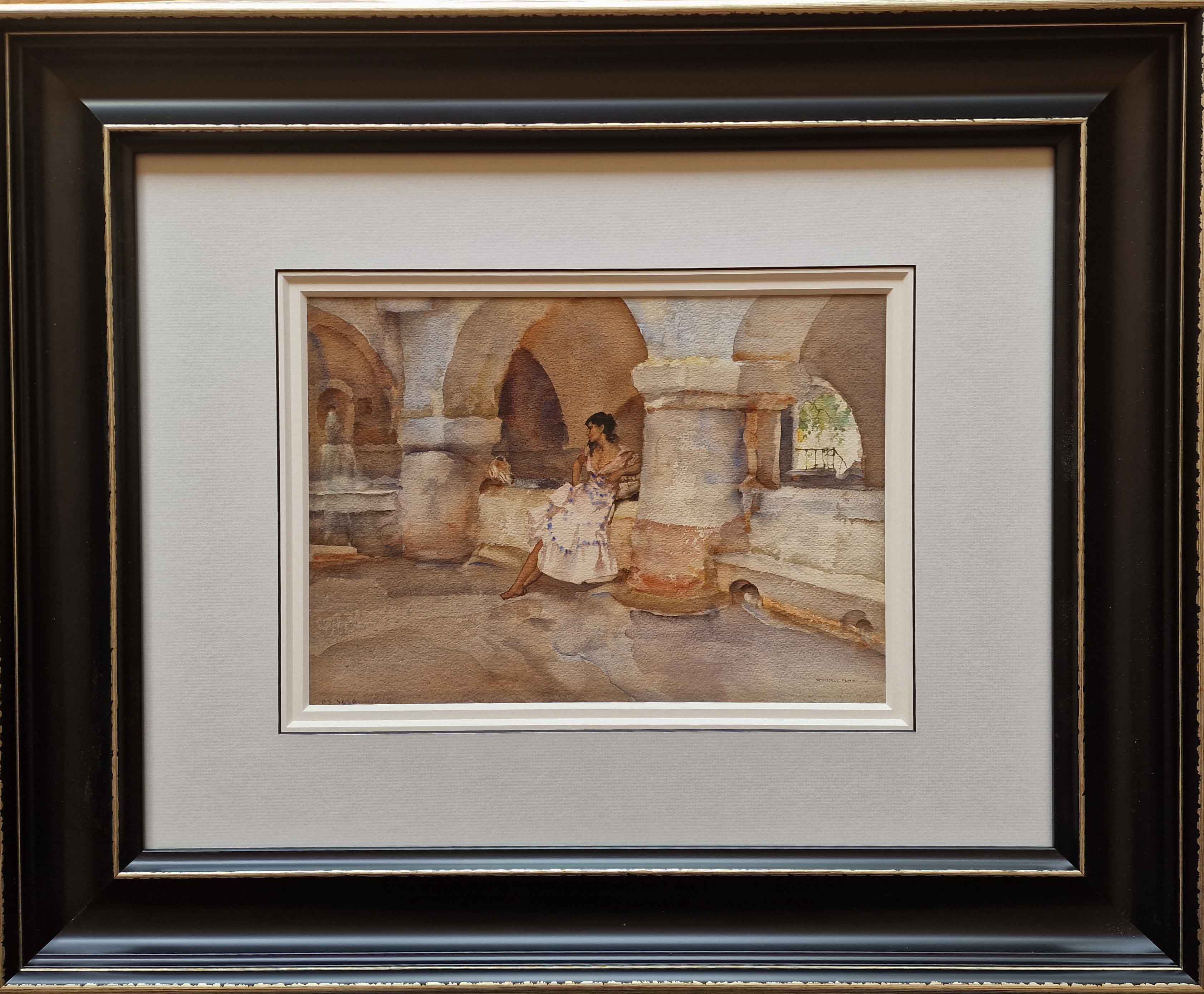 russell flint, original painting, sicilian rendezvous, Italy